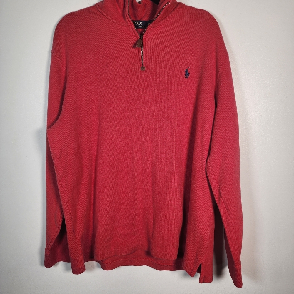 Polo Ralph Lauren Men's Red Zip-Up Sweater - Picture 2 of 10
